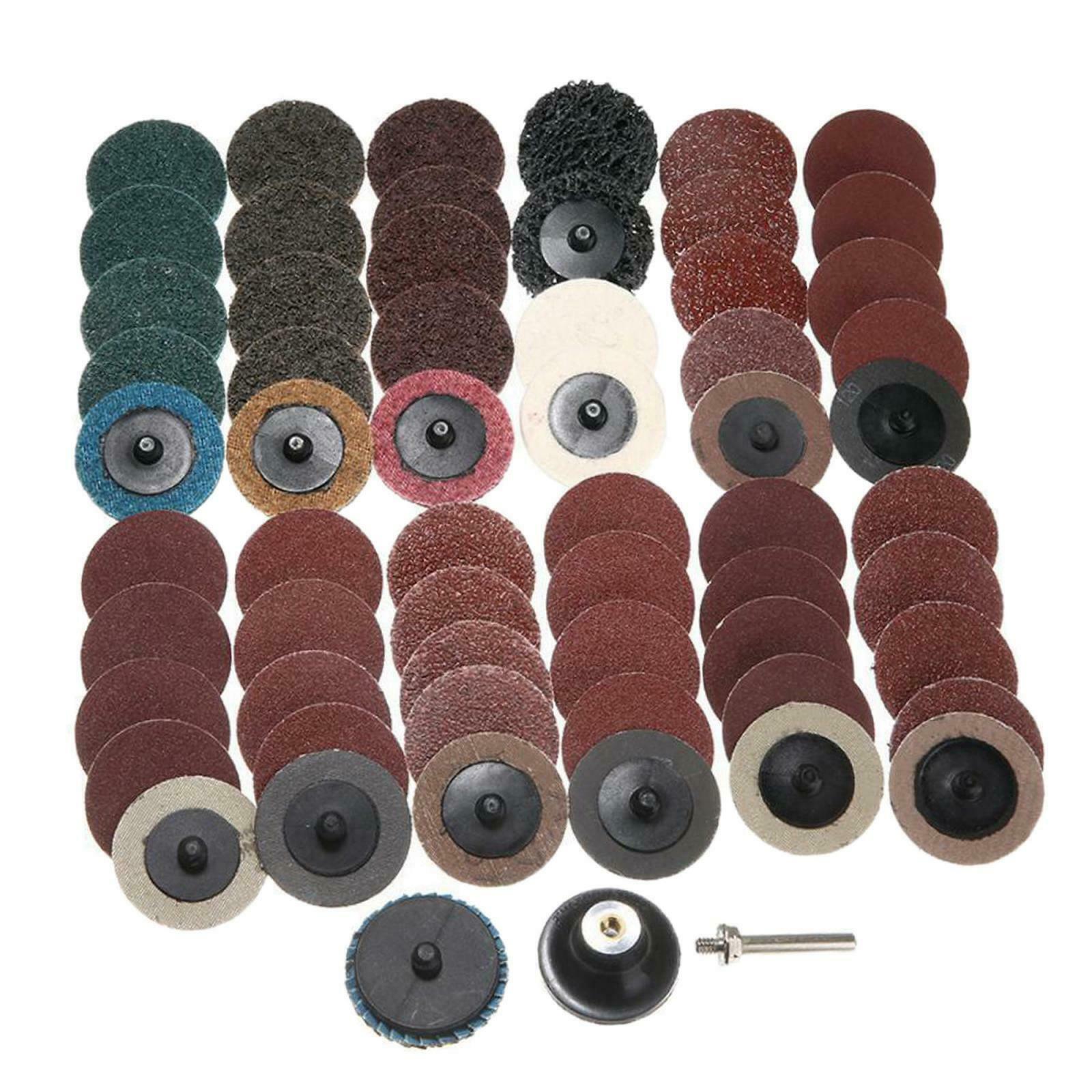 60pcs/set Quick Change 2" Sanding Discs Burr Removal Metal Surface Grinding