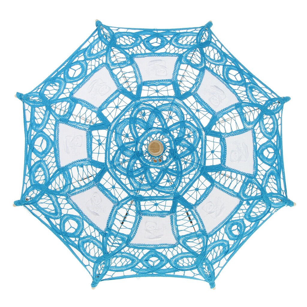 2pcs Lace Wedding Bridal Umbrella Embroidery Parasol Costume Accessories