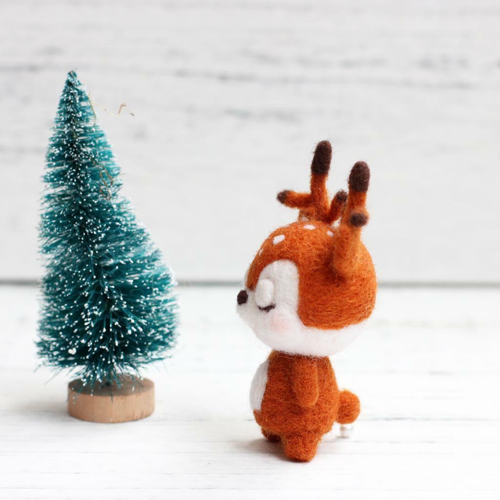 Animal Deer Needle Felting Kit For Beginners with Basic Tools and Tutorials