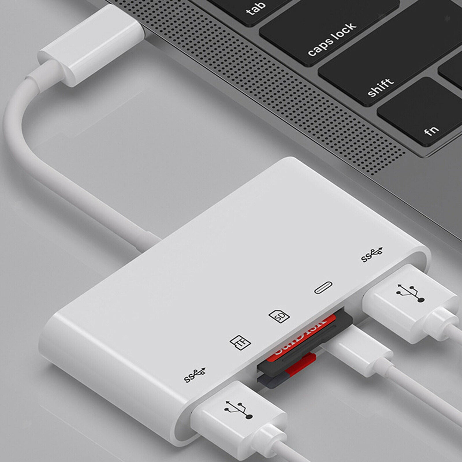New 5 in 1 Type-C Hub Dock Connectors USB Port Adapter Cable Expansion