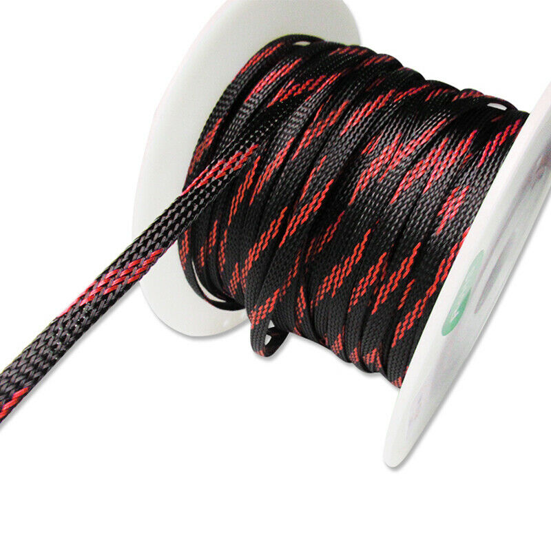 8MM-10MM Car Power Audio Cable Braided Conduit Horn Wire Weave Sleeve Hose Cover