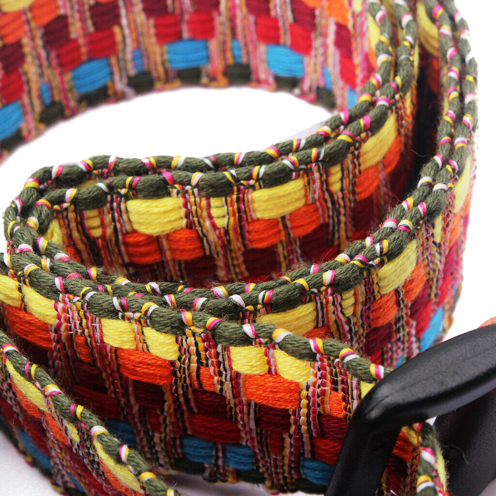 Nylon Guitar Strap with Leather Ends for Guitar Ukulele Mandolin Banjo