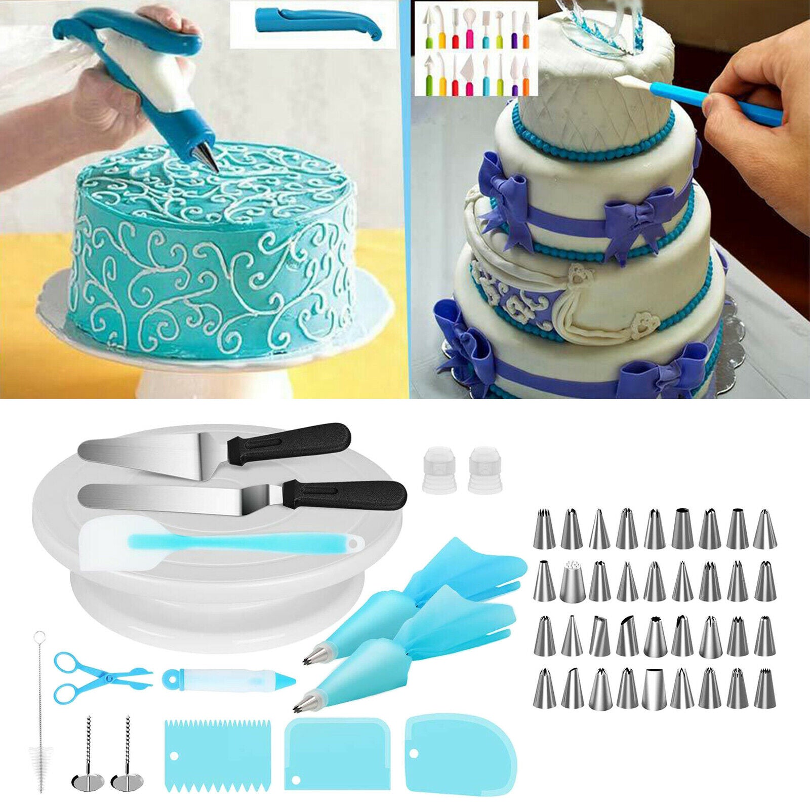 52pcs Cake Decorating Kit Set Kitchen Cake Decoration Equip Pastry Bag
