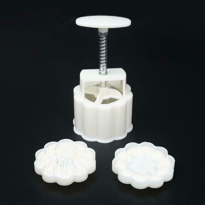 2 Pcs Stamps Lotus Moon Cake Pastry Mold Press Mooncake Cookies Mould 150g
