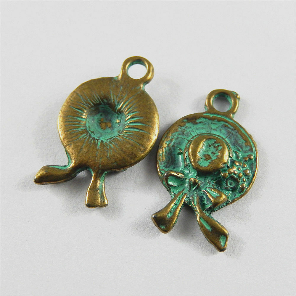 20PCS Patina Sun Hat Charm Alloy Pendant Dangle Jewelry Making Crafts 26x16x3mm