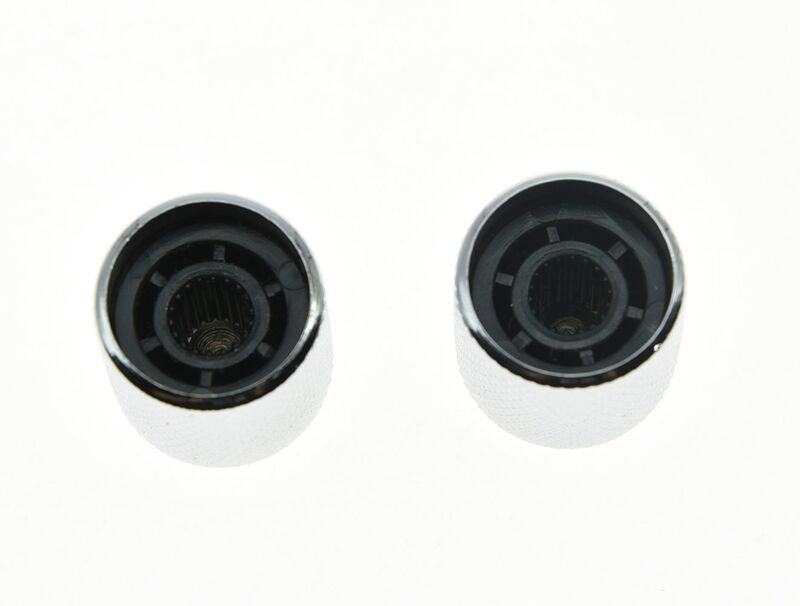 2x Chrome 18mm Guitar Bass Flat Top Barrel Knobs Tele Telecaster Guitar Knobs