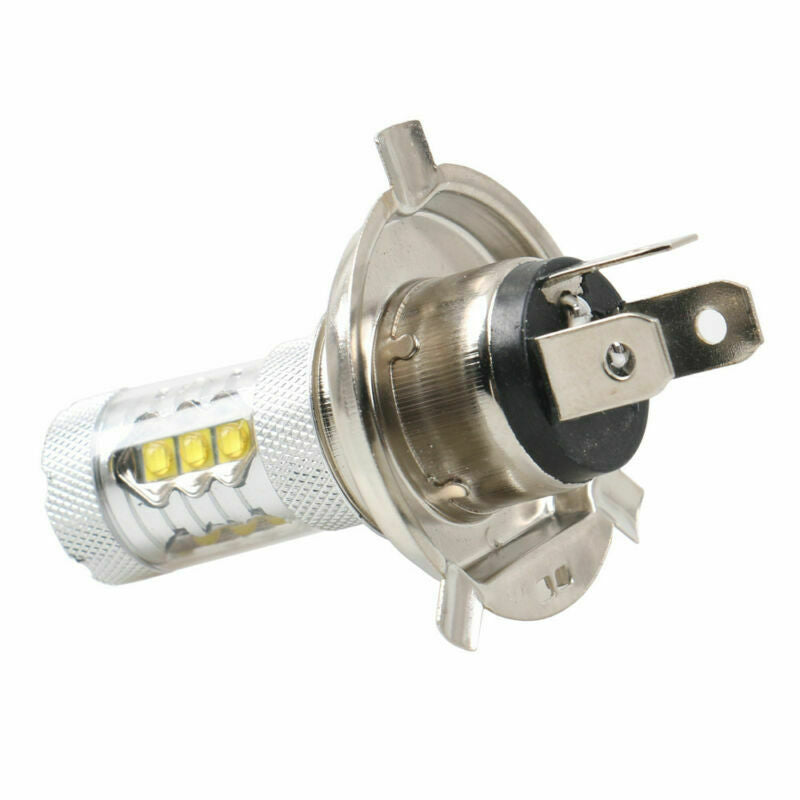80W H4 Motorcycle COB LED Headlight Hi/Lo Beam Bike Light Bulb Lamps White 6000K
