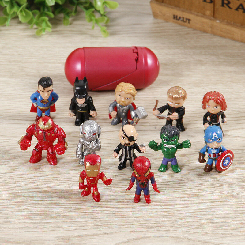 12Pcs The Avengers Super Man Figures Mini PVC Toys for Boys Girls Xmas