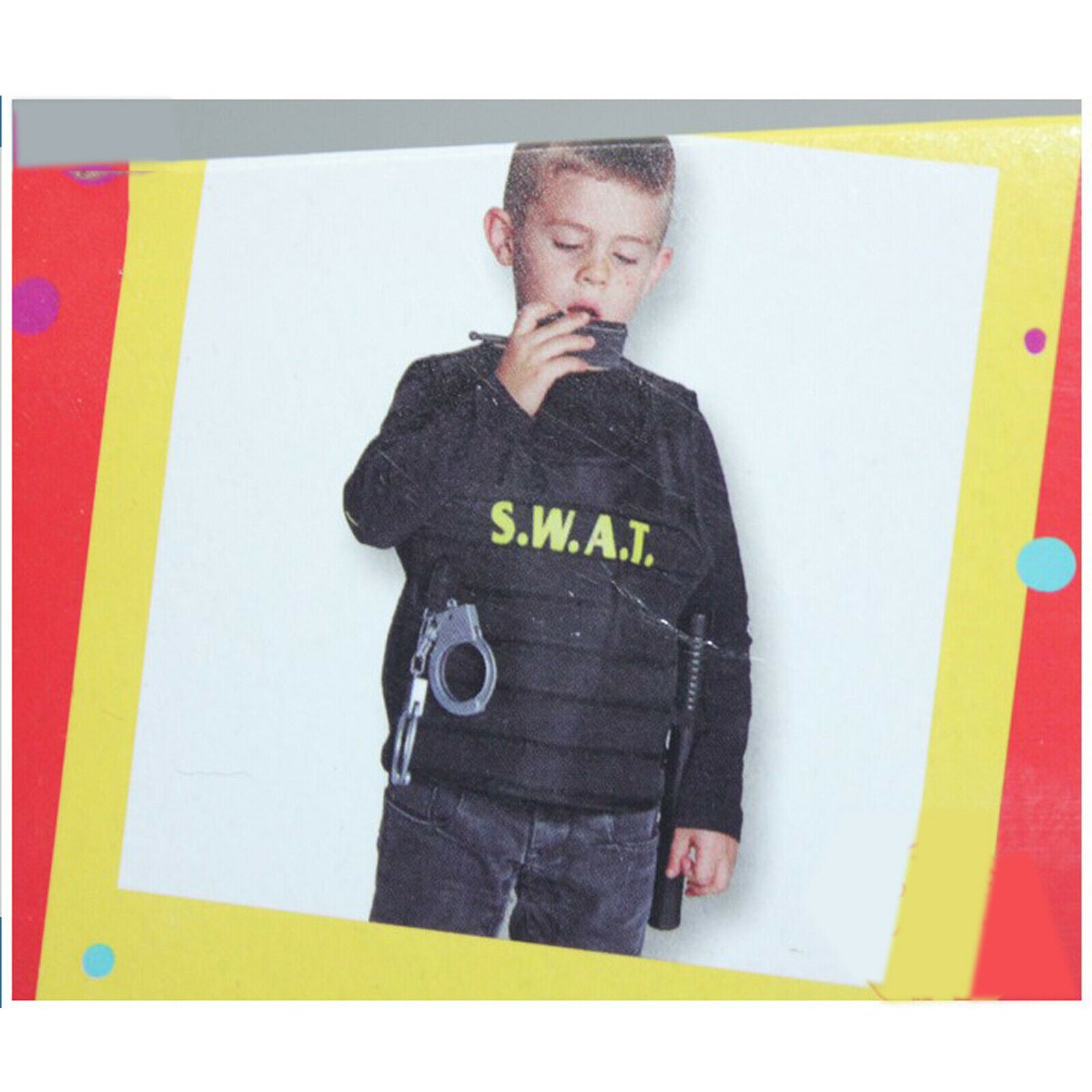Plastic Officer Policeman Set Dress Costume Kids Boys Pretend Toys Props