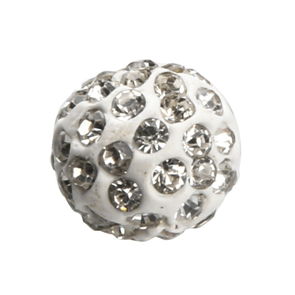 100Pc Crystal Rhinestone Pave Clay Disco Ball Spacer Bracelet Beads 10mm