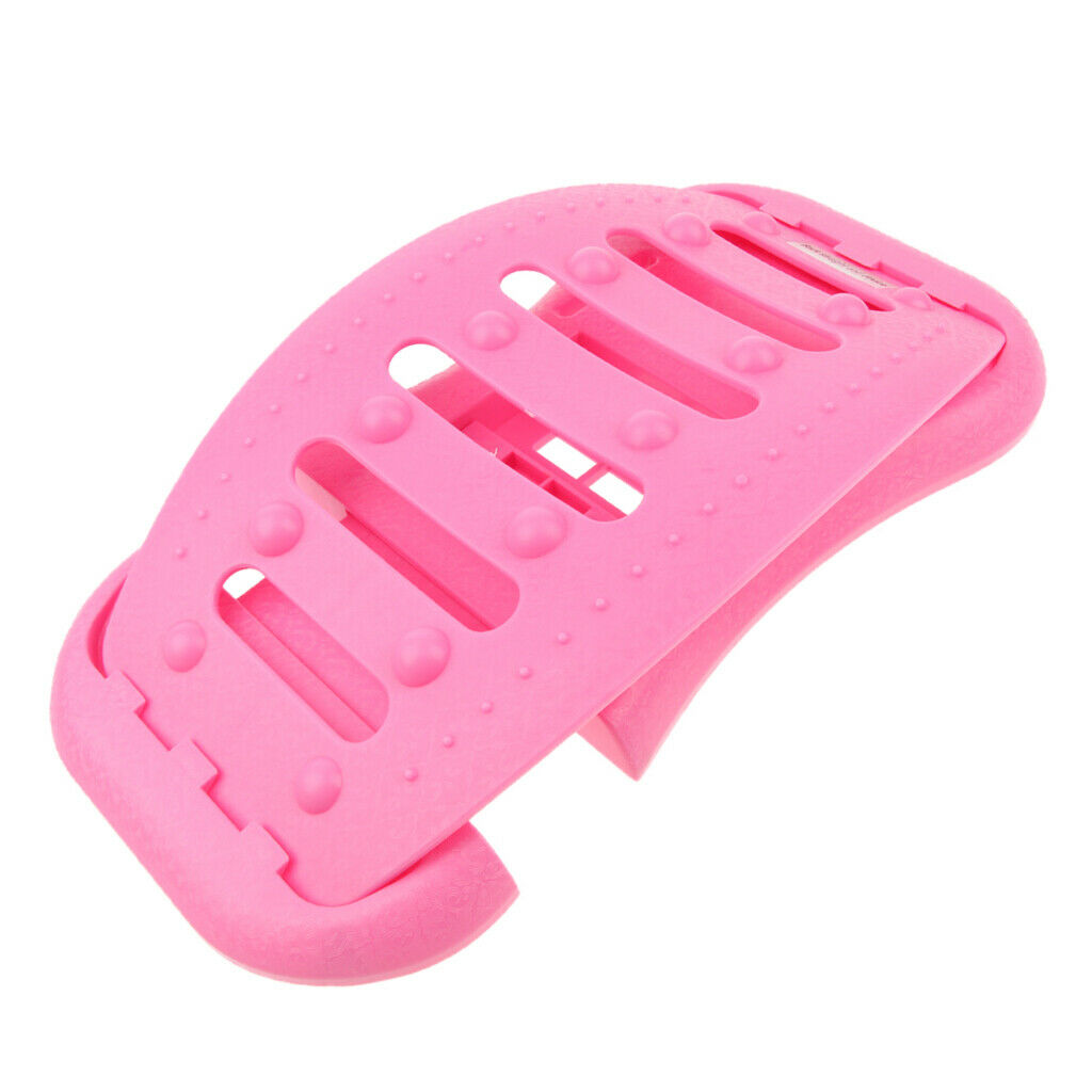 Back Stretcher Lumbar Stretching Device Lower Support Pain Relief Massager Pink