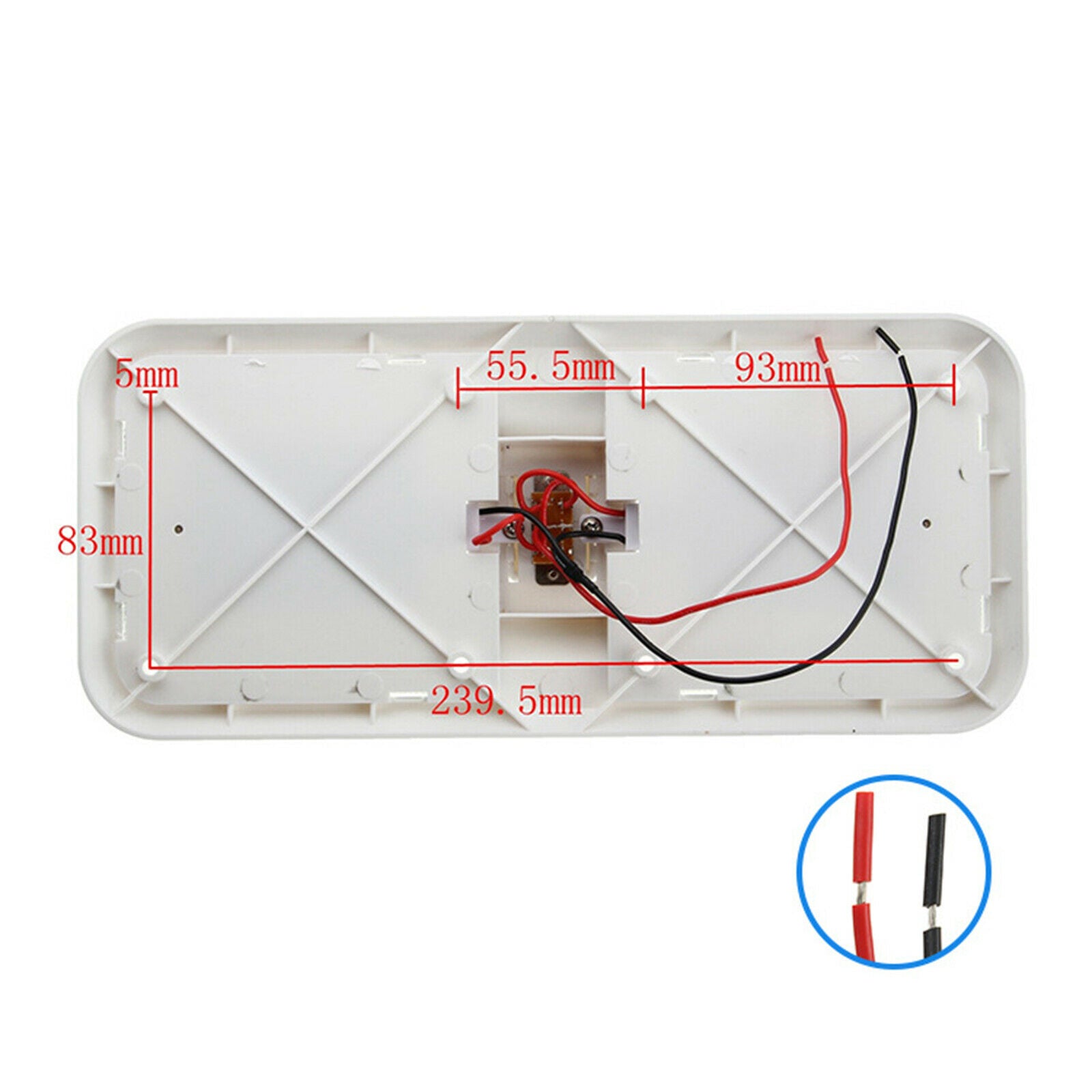 LED Ceiling Double Dome Light with ON/OFF Switch for Camper 48X5050SMD