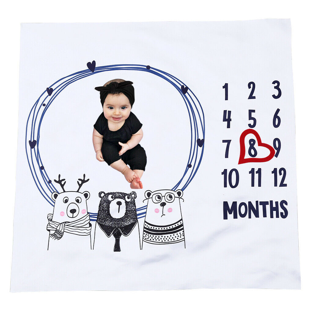 Baby Milestone Blanket - Baby Monthly Milestone Blanket - Cute Newborn