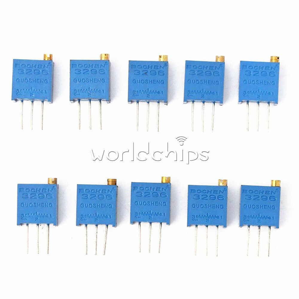 50PCS 10 Value 3296 Multiturn Variable Resistor Trimmer Potentiometer Kit +Case