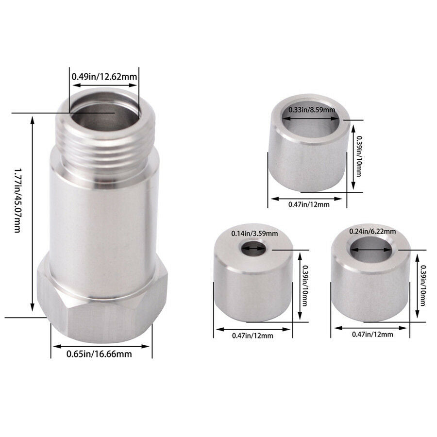45MM Straight o2 Adjustable Spacer Oxygen Sensor Extension M18X 1.5