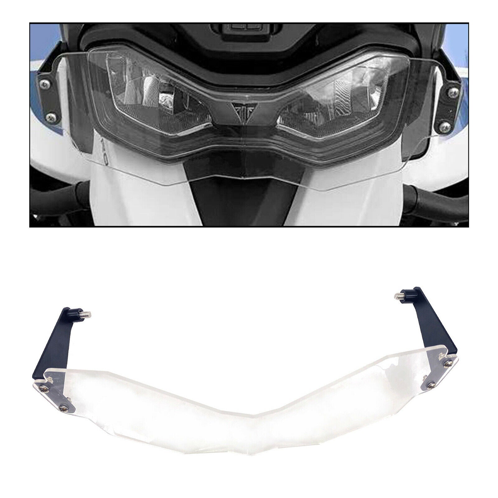Motorcycle Headlight Protector Guard Grille Cover Transparent Light Bracket