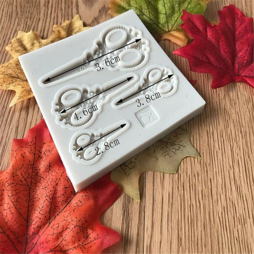 Scissors Silicone Fondant Mold Cake Decorating Tools Chocolate Gumpaste Mo.l8