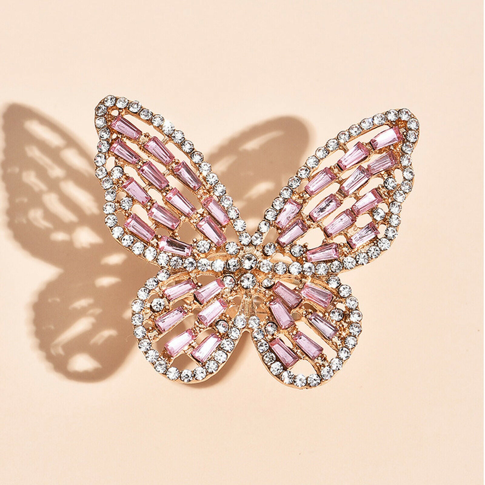 Elegant Crystal Rhinestone Butterfly Rings Knuckle Rings Wedding Jewelry