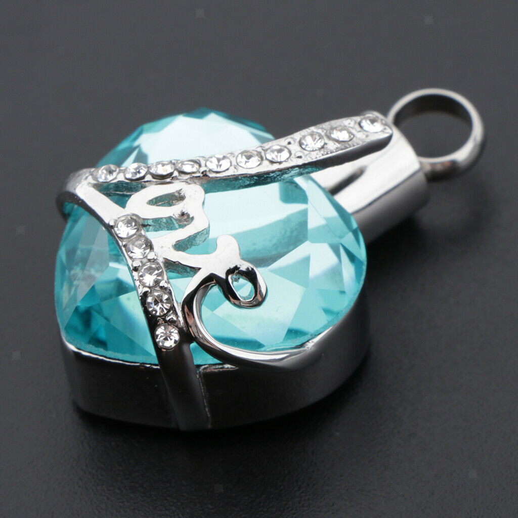 Rhinestones Love Pet Ash Urn Locket Ashed Filler Jar Jewelry Container