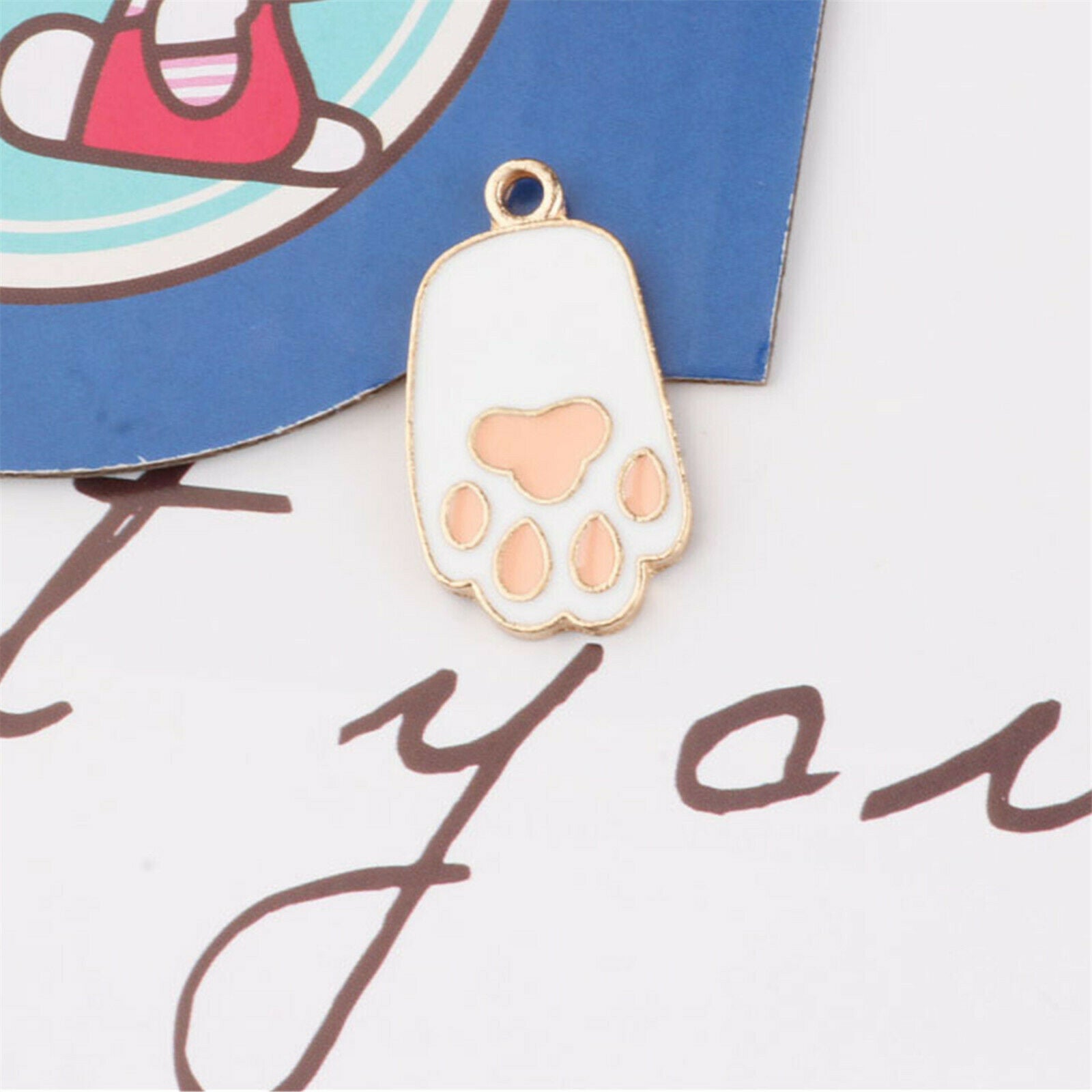 Mixed 4 Styles Enamel Cartoon Pet Rabbit Pendant Charms DIY Findings Crafts 8PCS