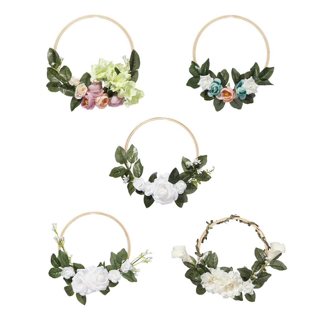 Pack of 2 Realistic Front Door Wreath Garland Garland Wedding 8''/15'' Pink