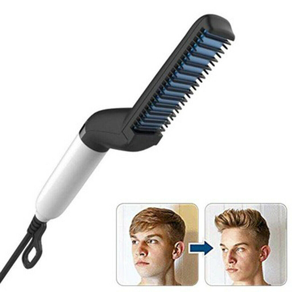 Electric Hair Styling Comb Heated Beard Straightener Hair Curling Brush