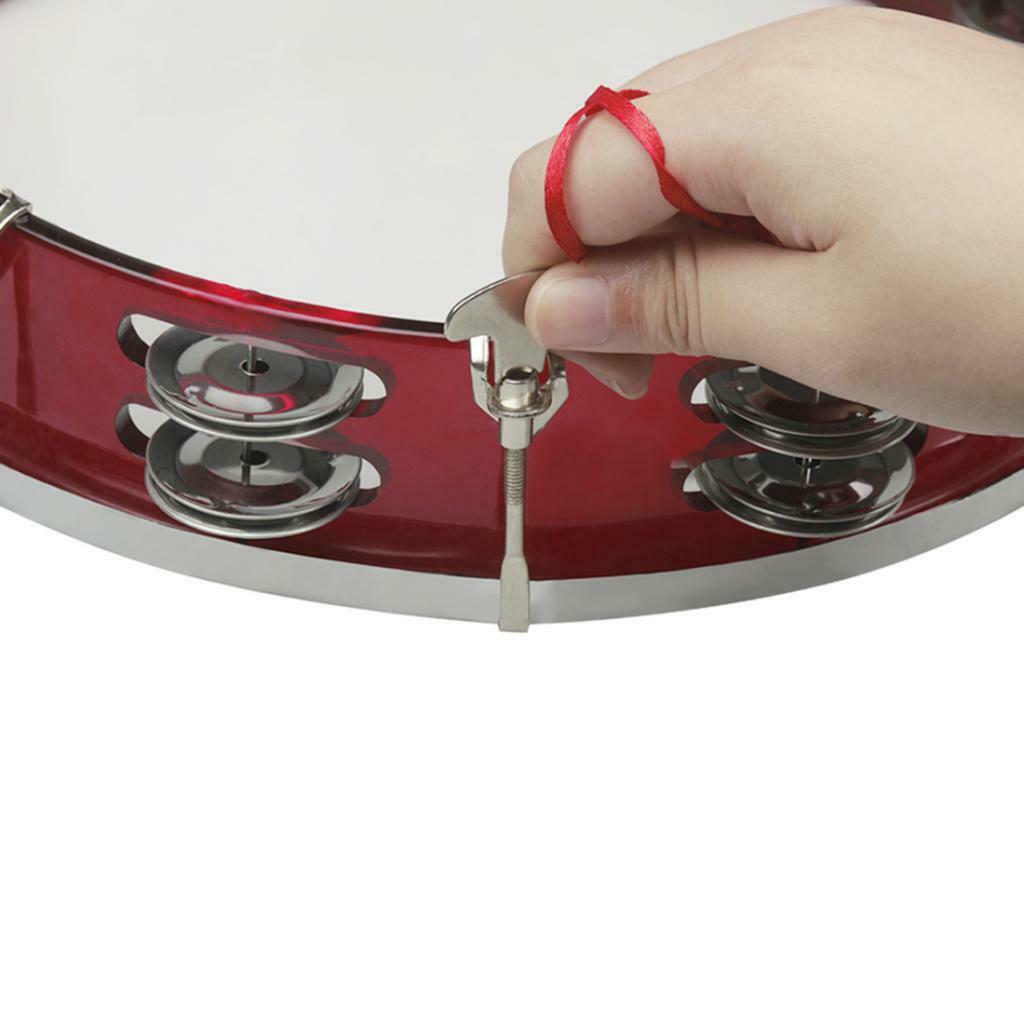 Hand Tambourine ABS Plastic Tambourine With Jingles Bell 10 '' - Red