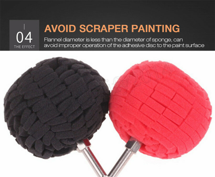 3xSoft Sponge 3" 76mm Buffing Ball Finishing Buff Polishing Pad For Car Polisher