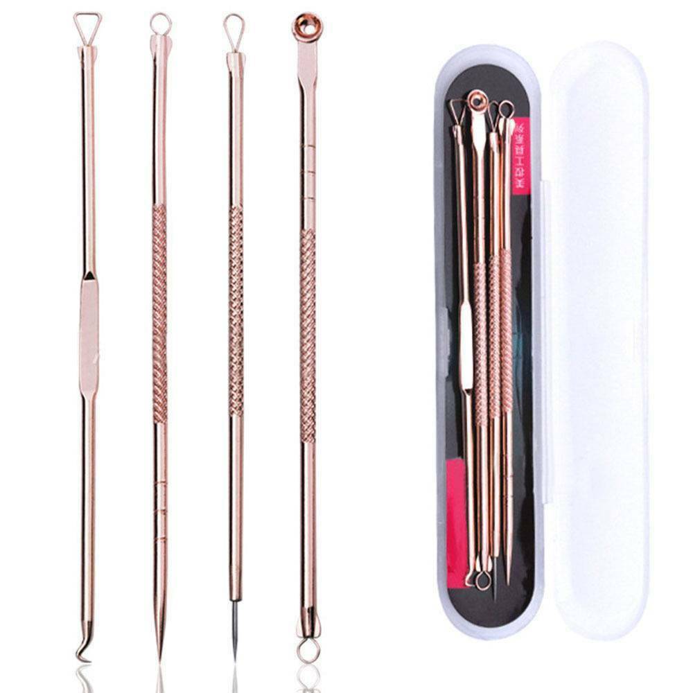 4Pcs Blackhead Pimple Comedone Spot Acne Extractor Remover Popper Blemish Kit