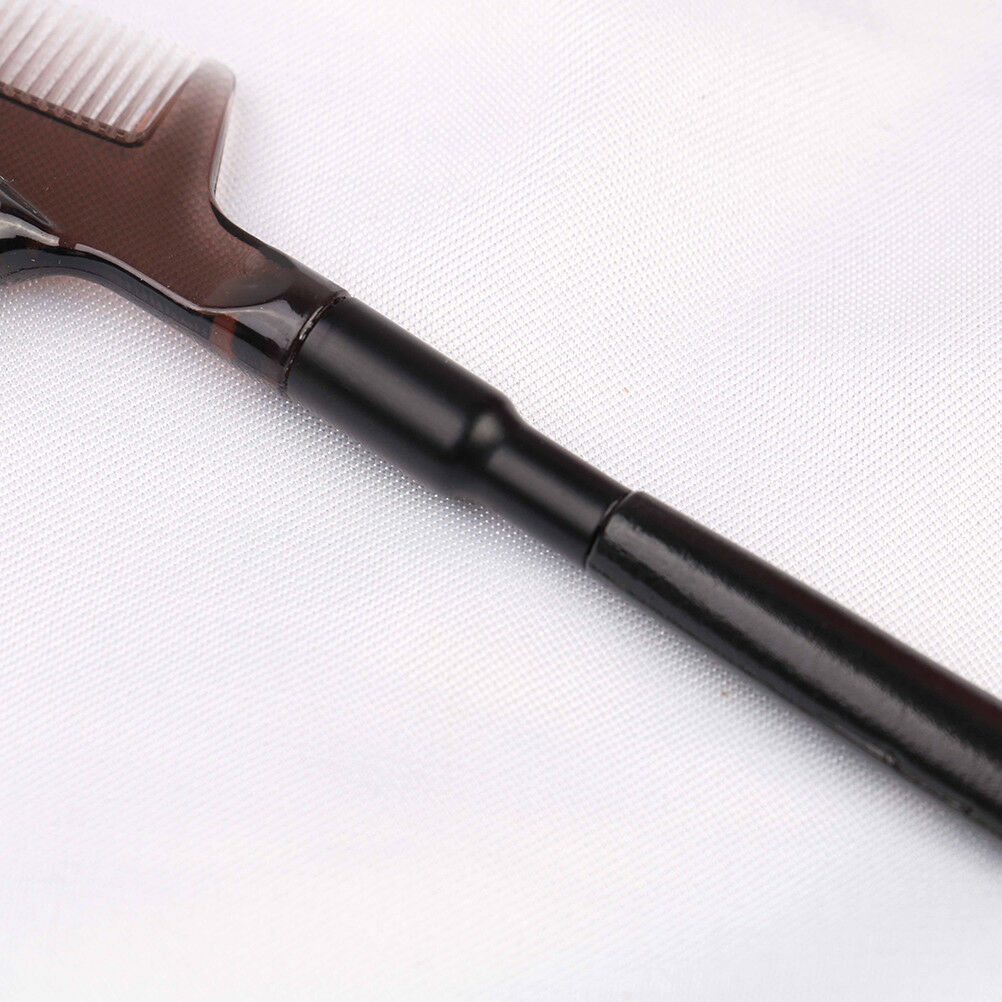 Women double-sides brow comb eyebrow brush wood holder make-up tool blac.l8