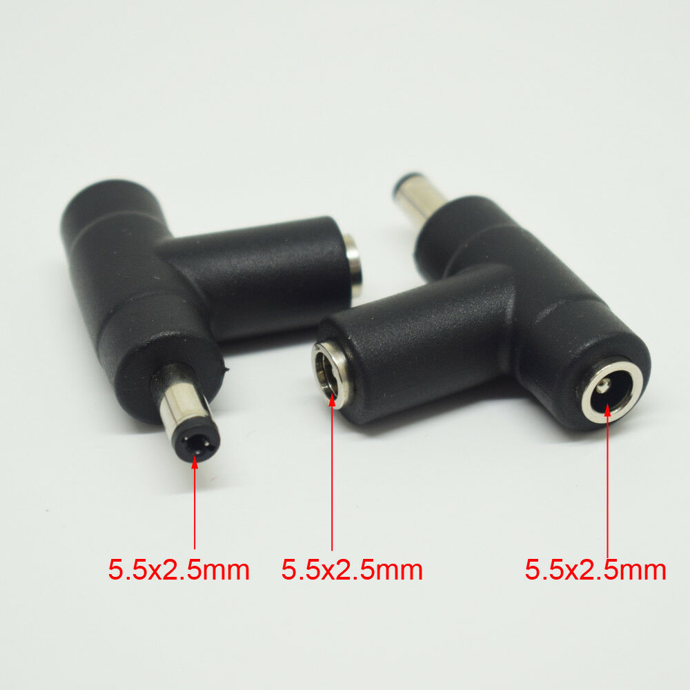 1pc DC Power 1-Male 2.5 x 5.5mm to 2-Female 2.5 x 5.5mm "T" Splitter Adapter
