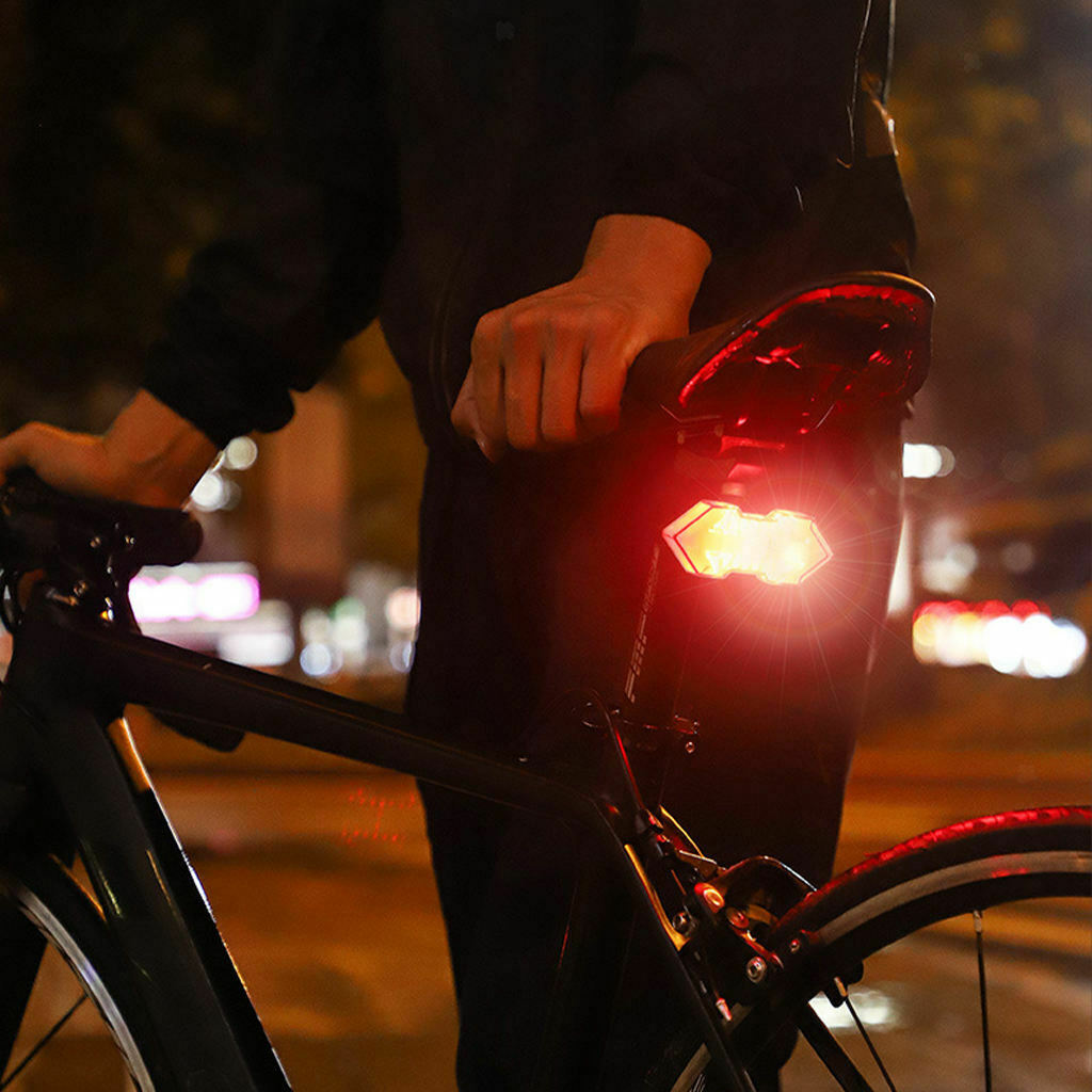 Bicycle Tail Light USB Smart Wireless Control Turn Signal Warning Lamp