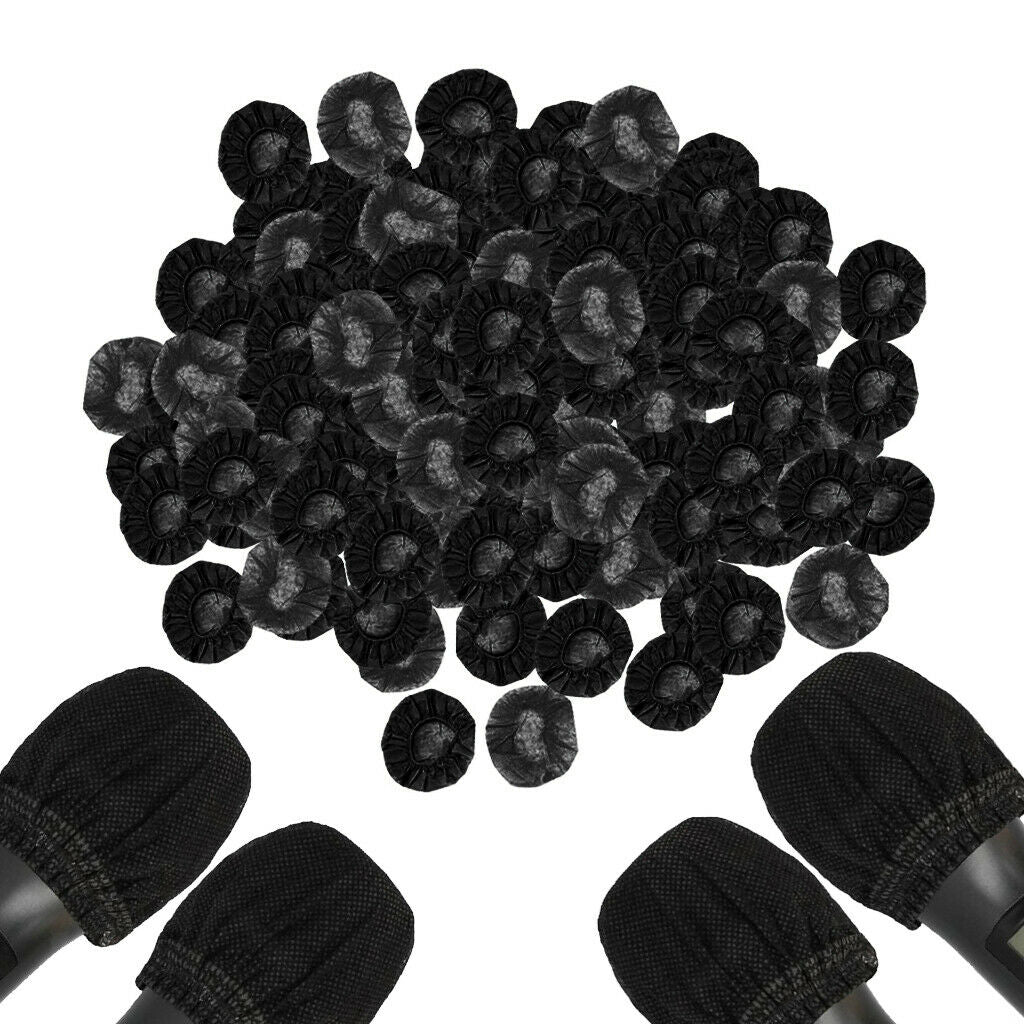 100 Pairs of Disposable Microphone Cover for Karaoke KTV Handheld Mic Covers
