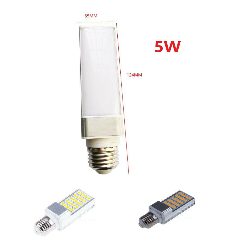 E27 LED Bulb Spotlight Horizontal Plug LED Tube Light Bulb 5W Warm White
