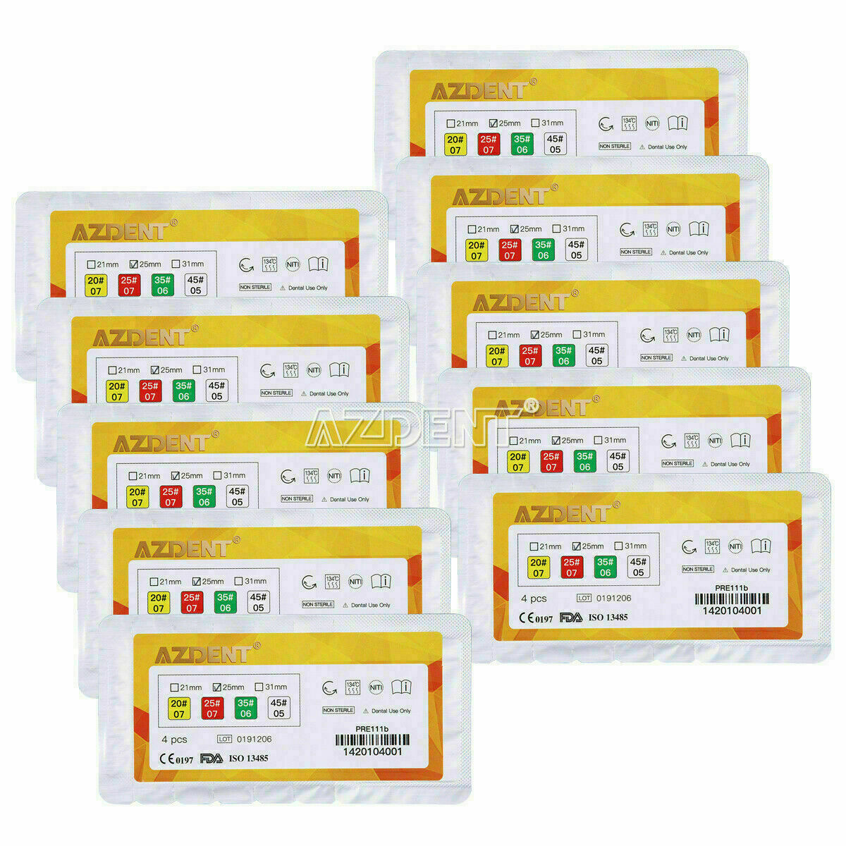 20 X Dental Reciprocating Endodontic Root Canal Niti Primary File 25mm 4Pcs/Box