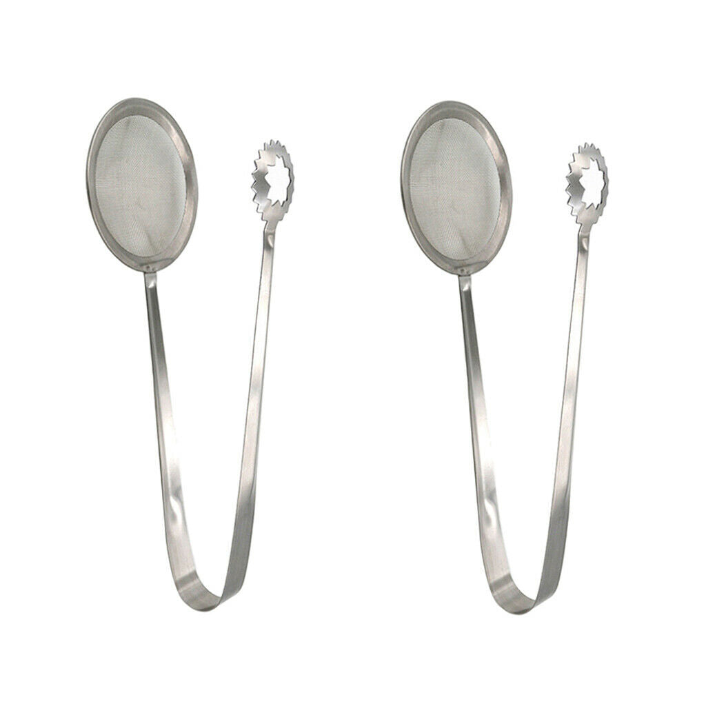 2 pieces Food Clip Fryer Strainer BBQ Serving Tongs Frying Colander Filter