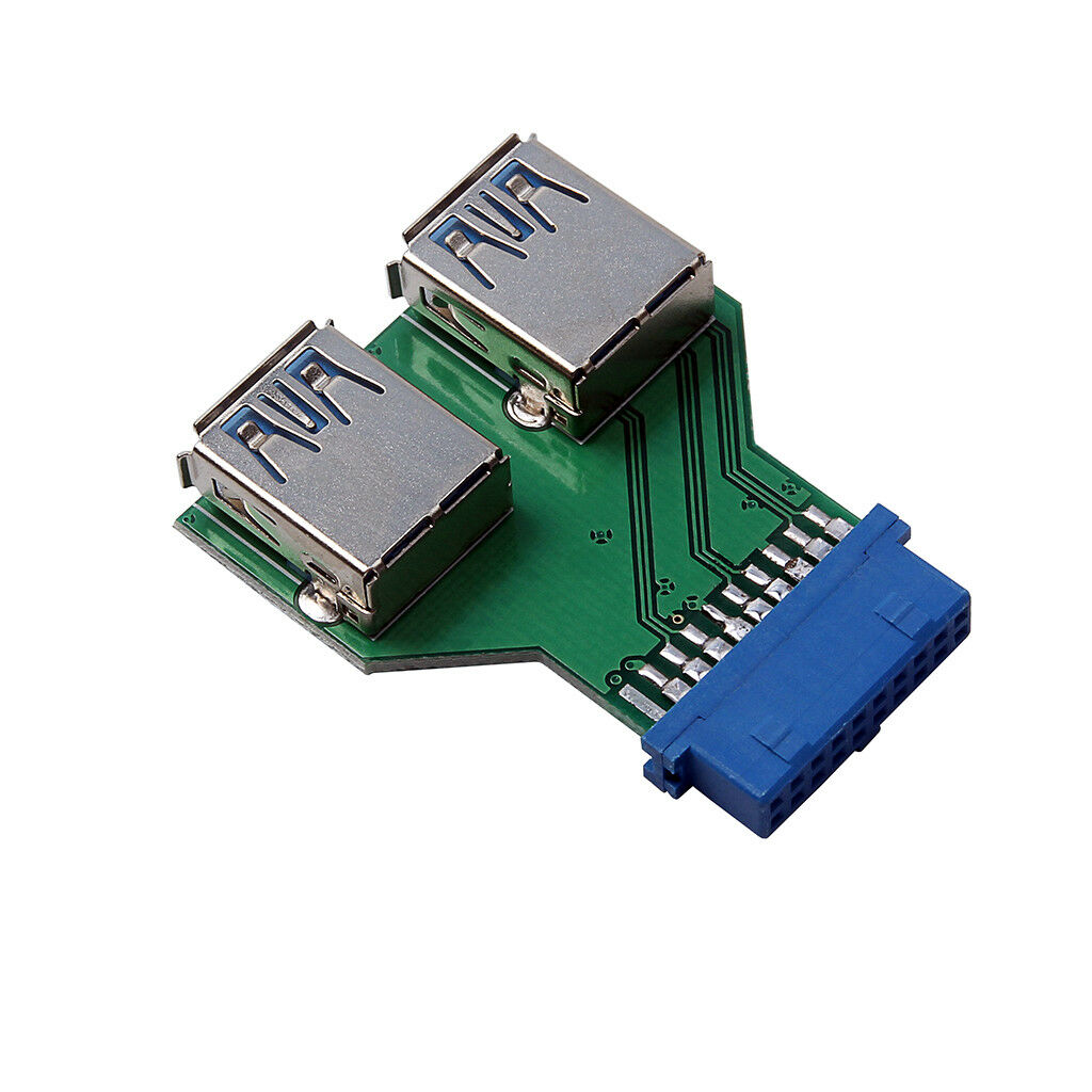 2 Ports Dual USB 3.0 A Female to Asus Motherboard 20 Pin Header Female Adapter