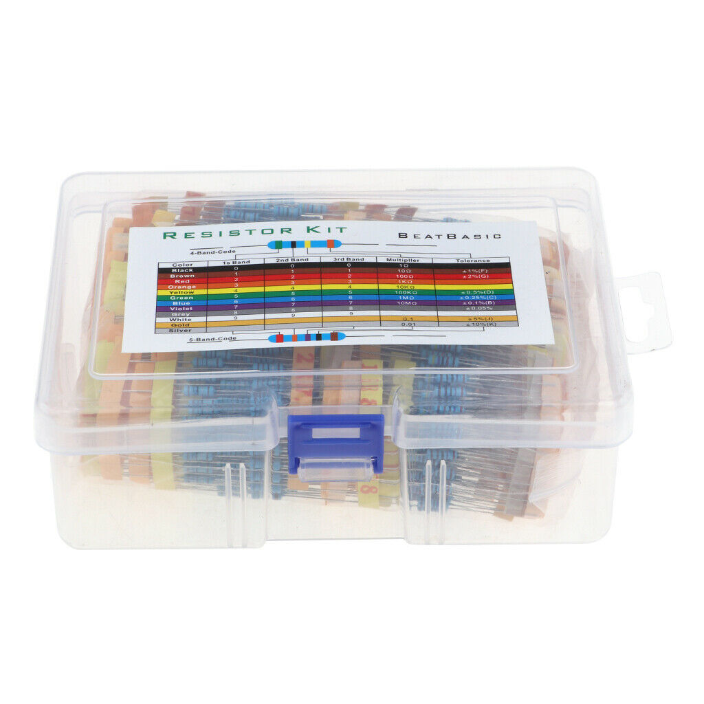 1100pcs 110 Values 0.1R- 10M ohm 1/2W Resistors Assortment Kit Assorted Set