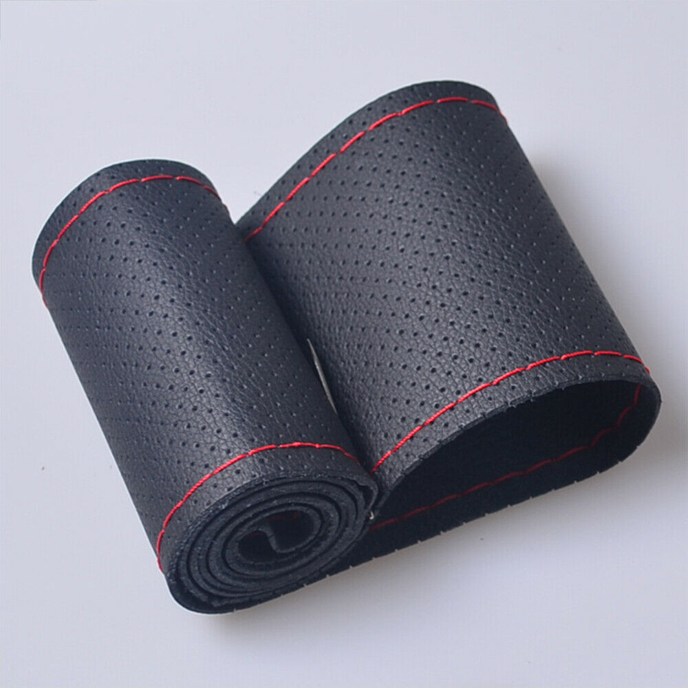 DIY Car Truck Leather Steering Wheel Cover With Needles and Thread