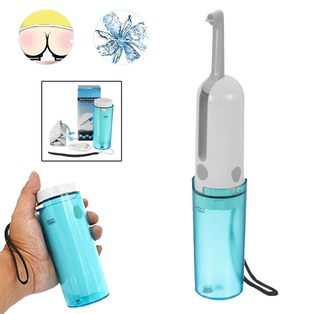 Electric Handheld Toilet Bidet Portable Sprayer Handy Travel Bidet Irrigator