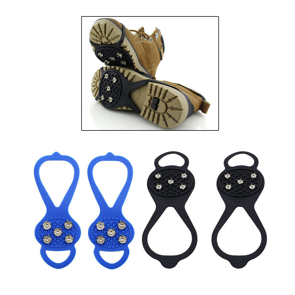 2 Pairs/Set Snow Ice Grips Crampons Snow Traction Cleats Grippers 5 Teeth
