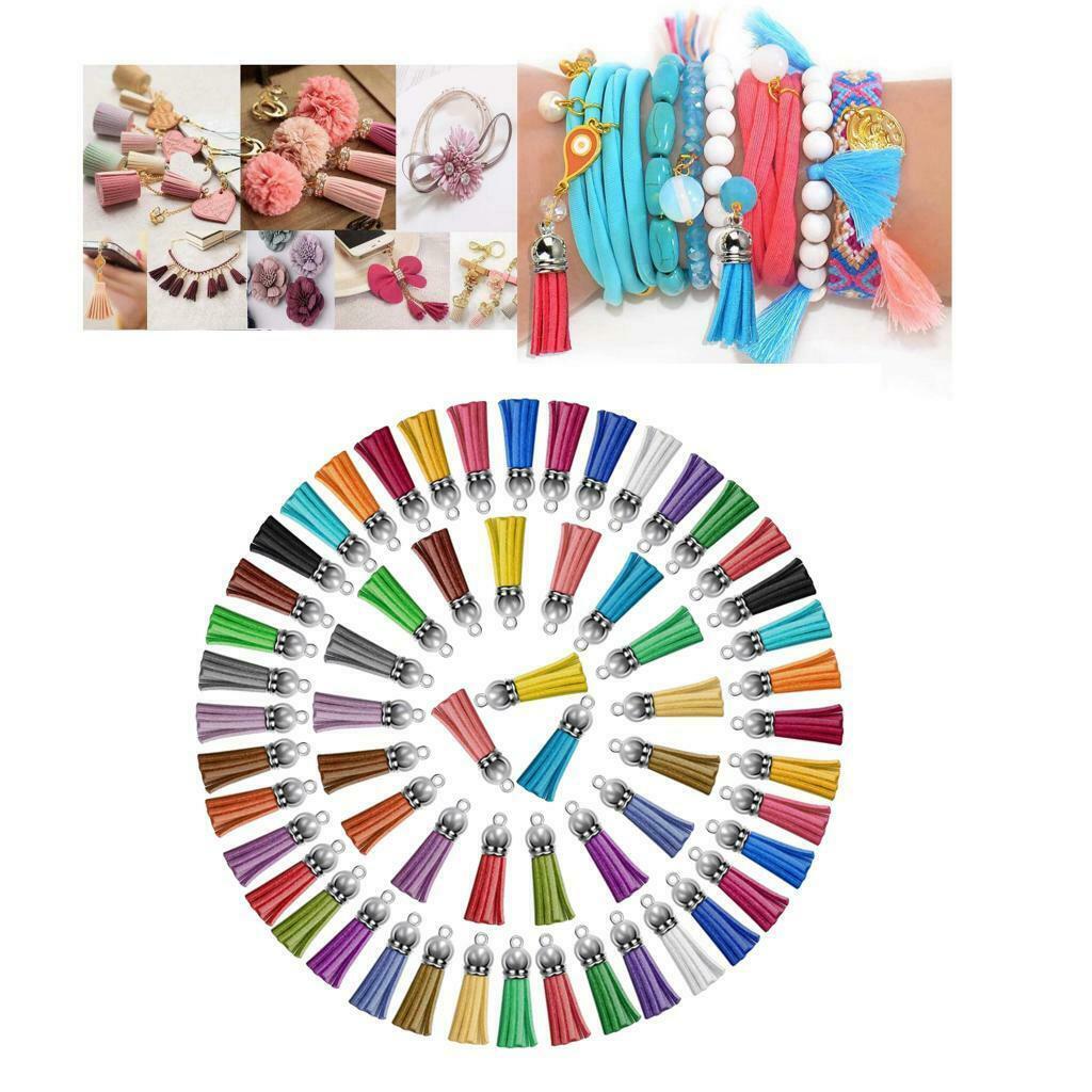 120 Pieces Keychain Tassels Leather Keychain Tassel Pendant Rings Bulk Acrylic
