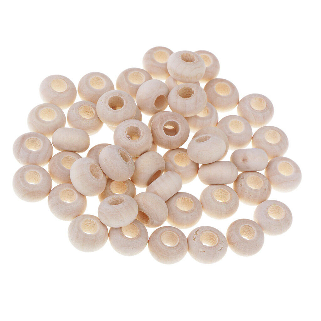 100 Pieces 14x8mm Unfinished Natural Color Abacus Wood Spacer Beads