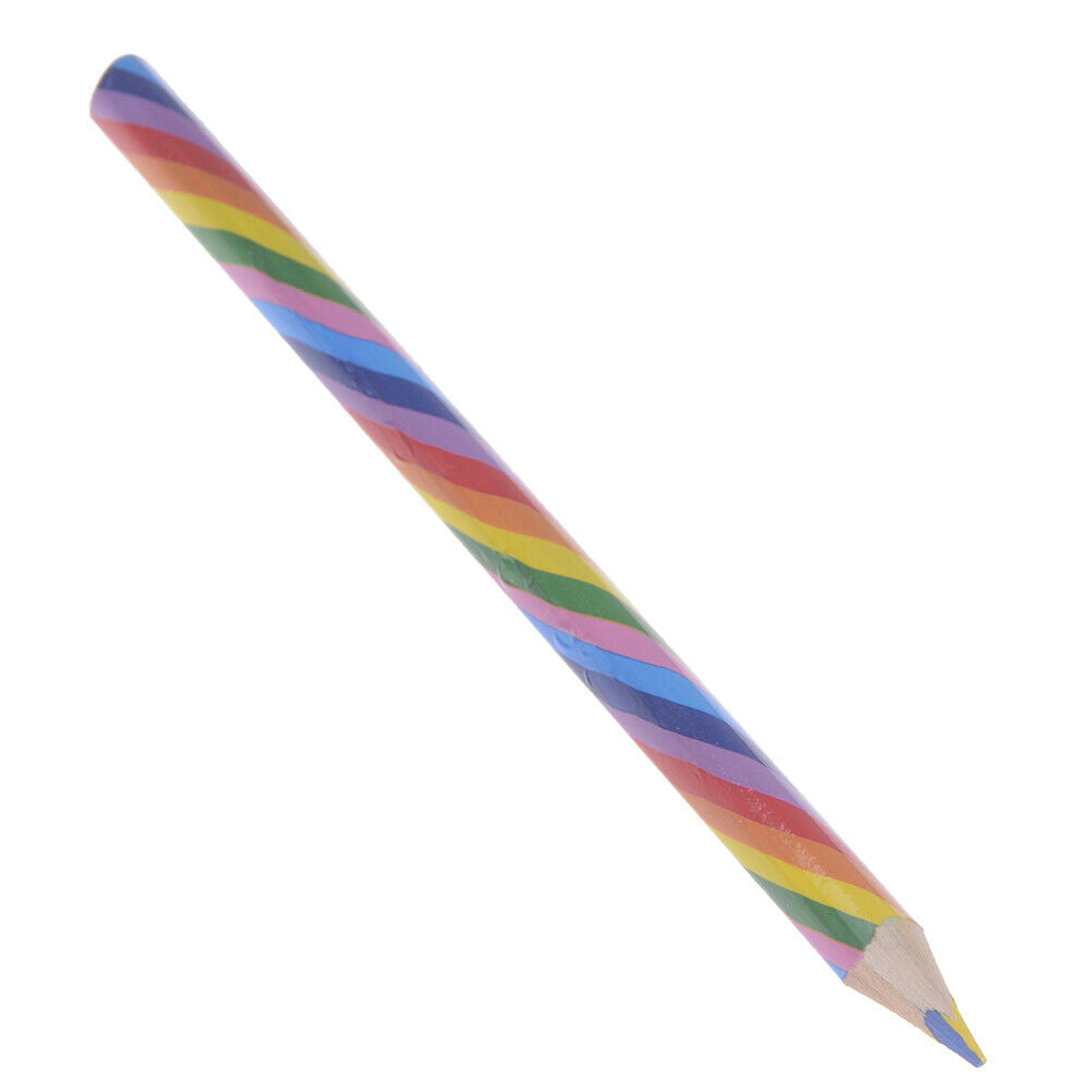4pcs simple creative rainbow  wooden pencil for kid painting learning award.DD