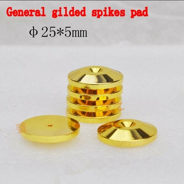 4pcs 25mm Copper Gilded Isolation Floor Spikes pads Speaker Box Floor Stand Pad