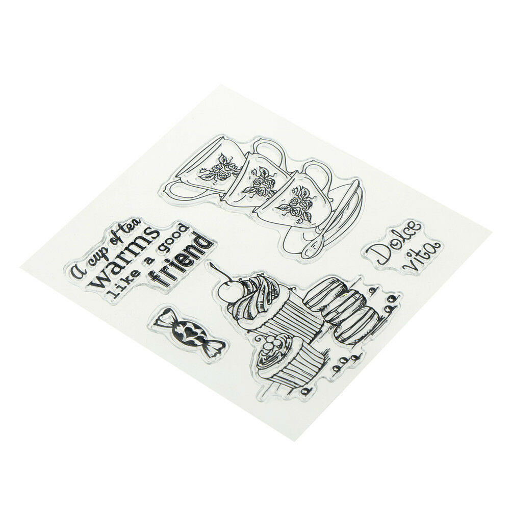 teacup clear rubber stamps seal scrapbooking album card decor diary diy craft Rf