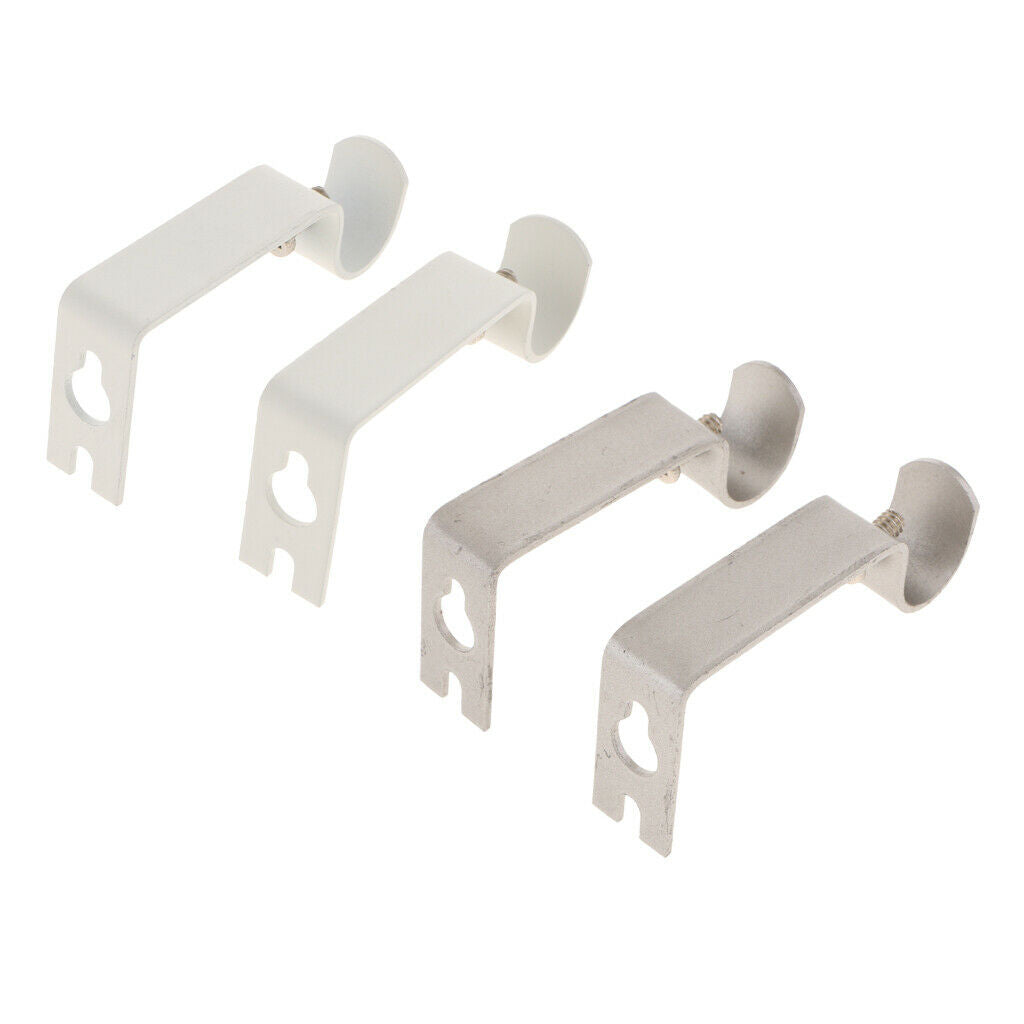Curtain Rod Brackets, 2 Sets(4Pcs), Drilling Adjustable Curtain Rod Holders for