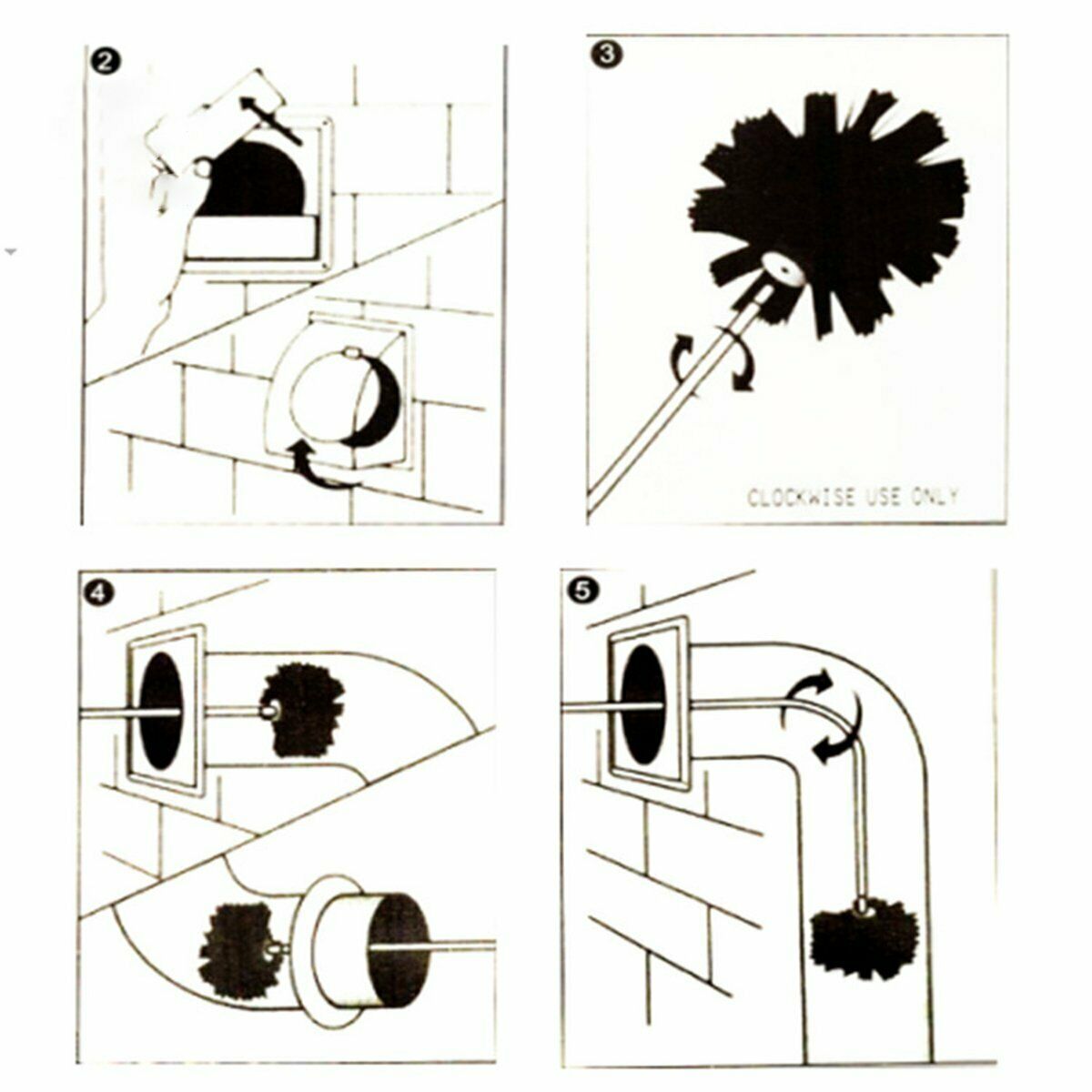 Chimney Cleaner Brush Cleaning Rotary Sweep System Fireplace Rod Kits