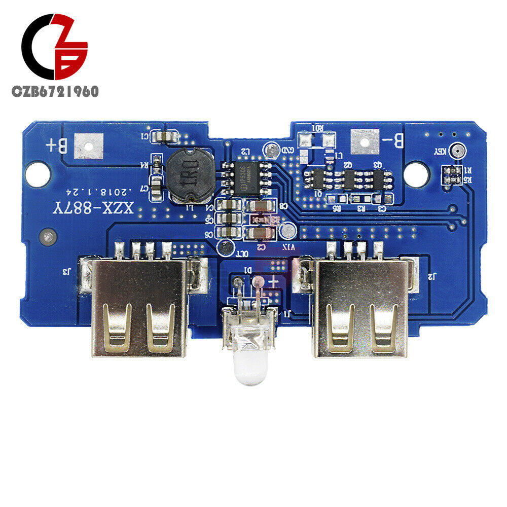 5V 2A Dual USB Power Bank Mobile Charger Board Step-Up Module Indicator Light