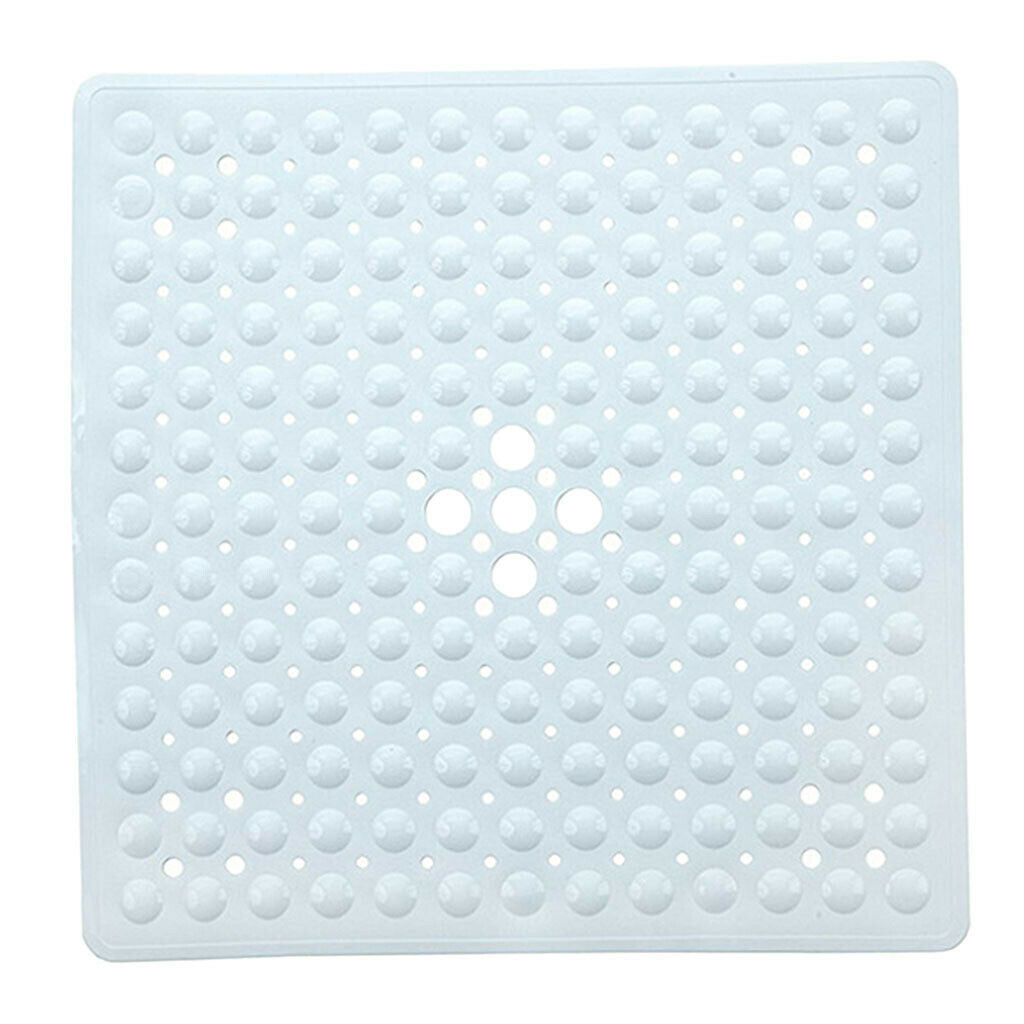 Non Slip Bath Tub and Shower Mat with Suction Cups 54x54cm White